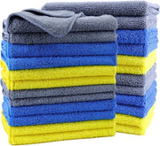 Asciugamano di microfibra premium 40x40 cm 24 pezzi - blu grigio giallo