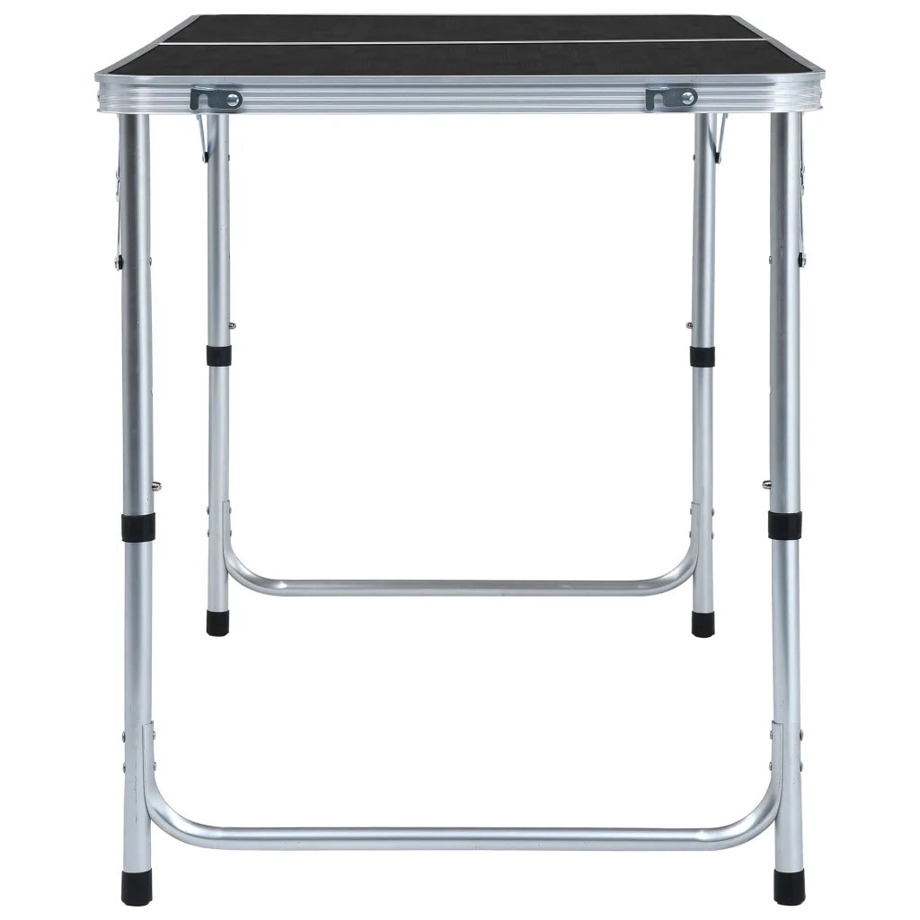 Tavolo da Campeggio Pieghevole in Alluminio Grigio 120x60 cm 48173