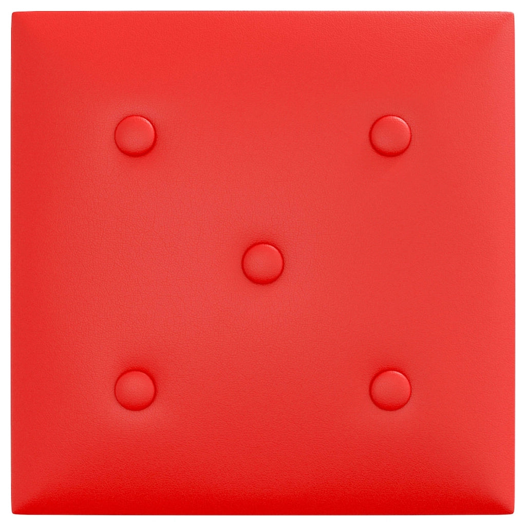 Testiera da Parete 12 pcs Rosso 30 x 30 cm Pelle Sintetica 42046511