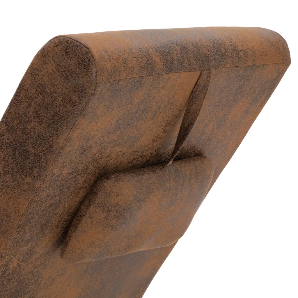 Sdraio Massaggiante con Cuscino Marrone Similpelle Scamosciata CFW7886383