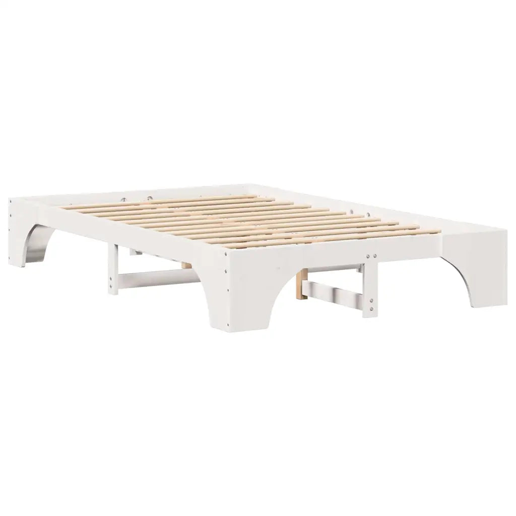 Struttura del letto Bianco 140 x 190 cm Pino massello 872951