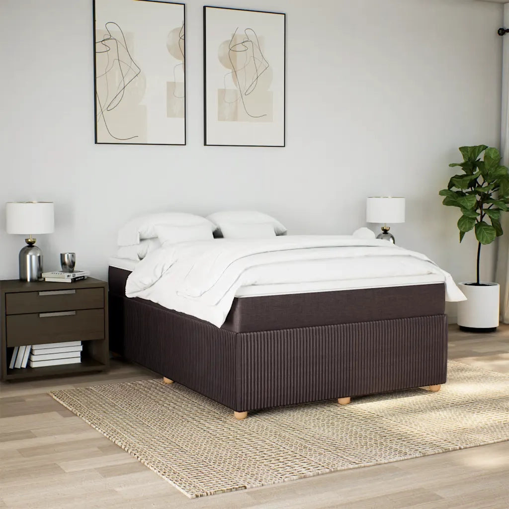 Giroletto a Molle con Materasso Marrone Scuro 140x200cm Tessuto 3285577