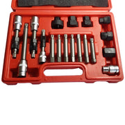 KIT DI CHIAVI PER SMONTAGGIO PULEGGIA E ALTERNATORE MOTORE AUTO 18 PEZZI VALIGIA