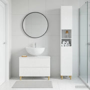 Set di Armadi da Bagno da 2 Pezzi DELFT Bianco Lucido 3417544