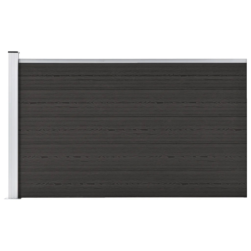 Pannello di recinzione | Recinzione da Giardino in WPC 175x105 cm Nero
