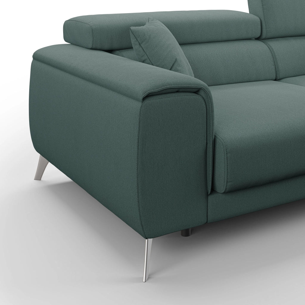Fusion Divano con sedute allungabili in tessuto smacchiabile T05 215 cm verde