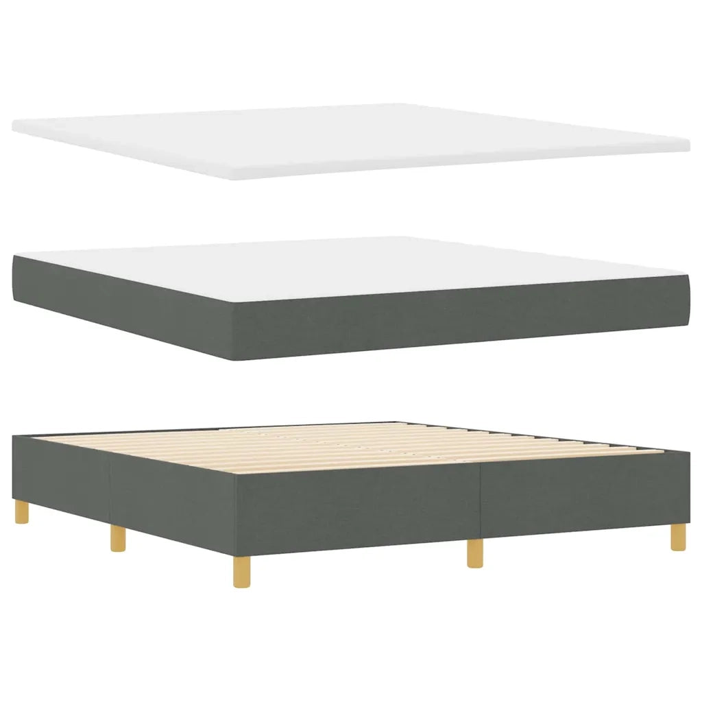 Letto a molle con testiera Grigio scuro 180 x 200 cm Tessuto 3341911