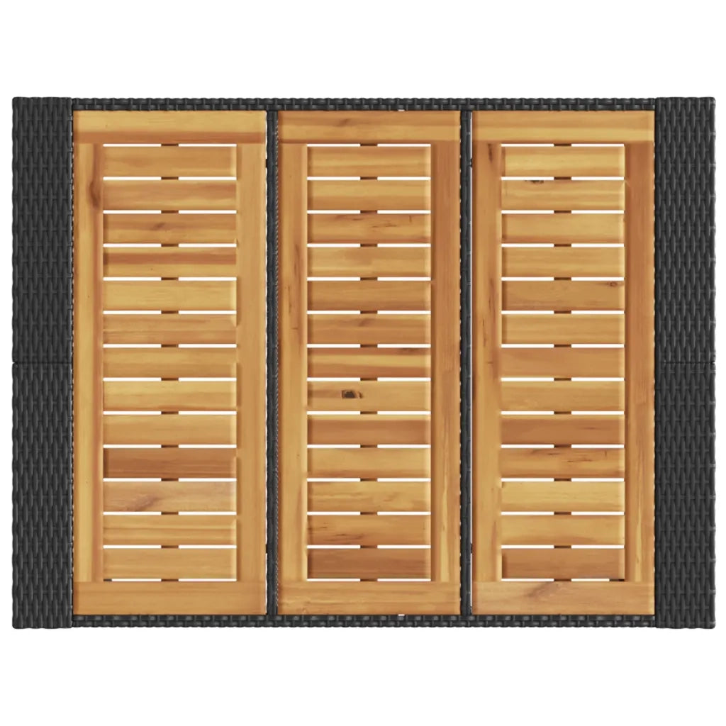 Tavolo Bar da Giardino Piano in Acacia 105x80x110 cm Polyrattan 368696