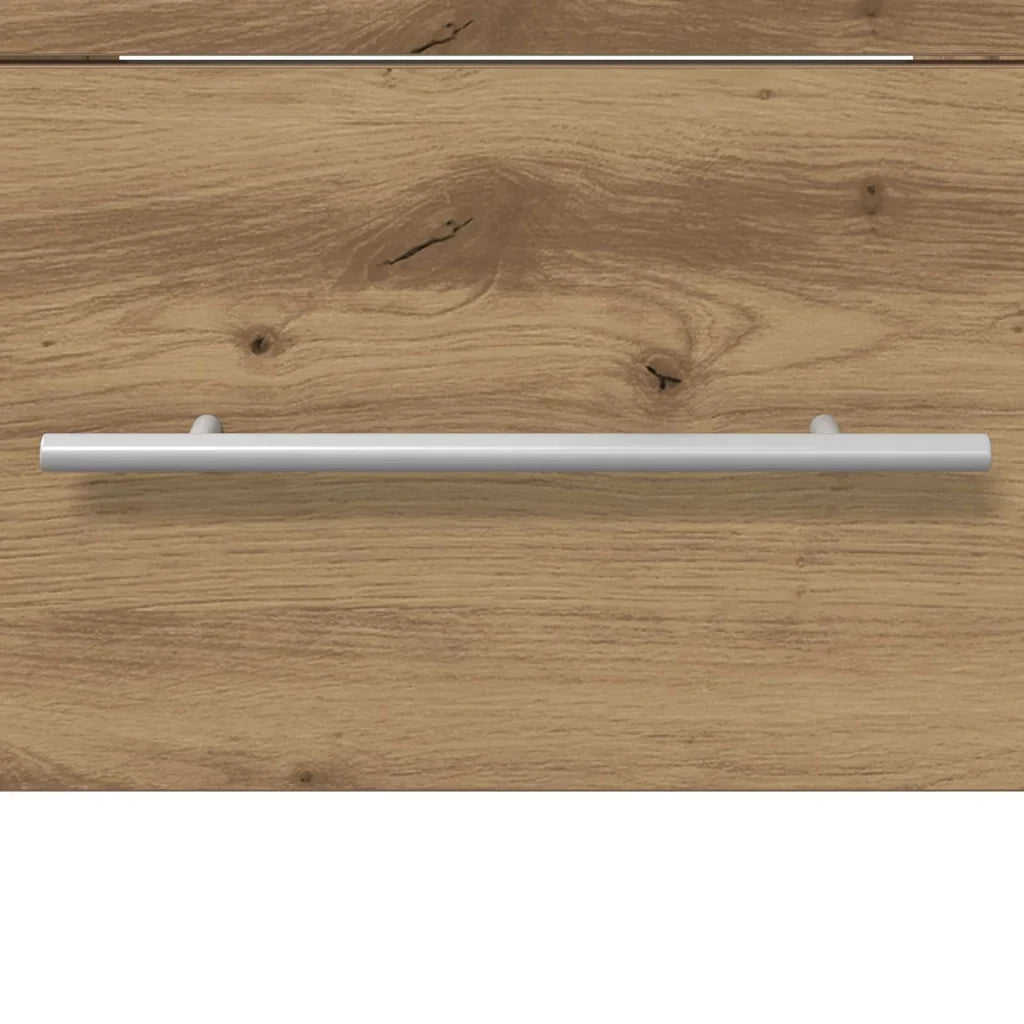 Mobiletto rettangolare sottolavabo con cassetto vano contenitore 41 x 38,5 x 48 cm finitura rovere composito realizzato artigianalmente 02_0052664
