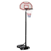 Canestro da Basket da Esterno con Supporto e Altezza Regolabile in Acciaio, 73x49x194-249 cm
