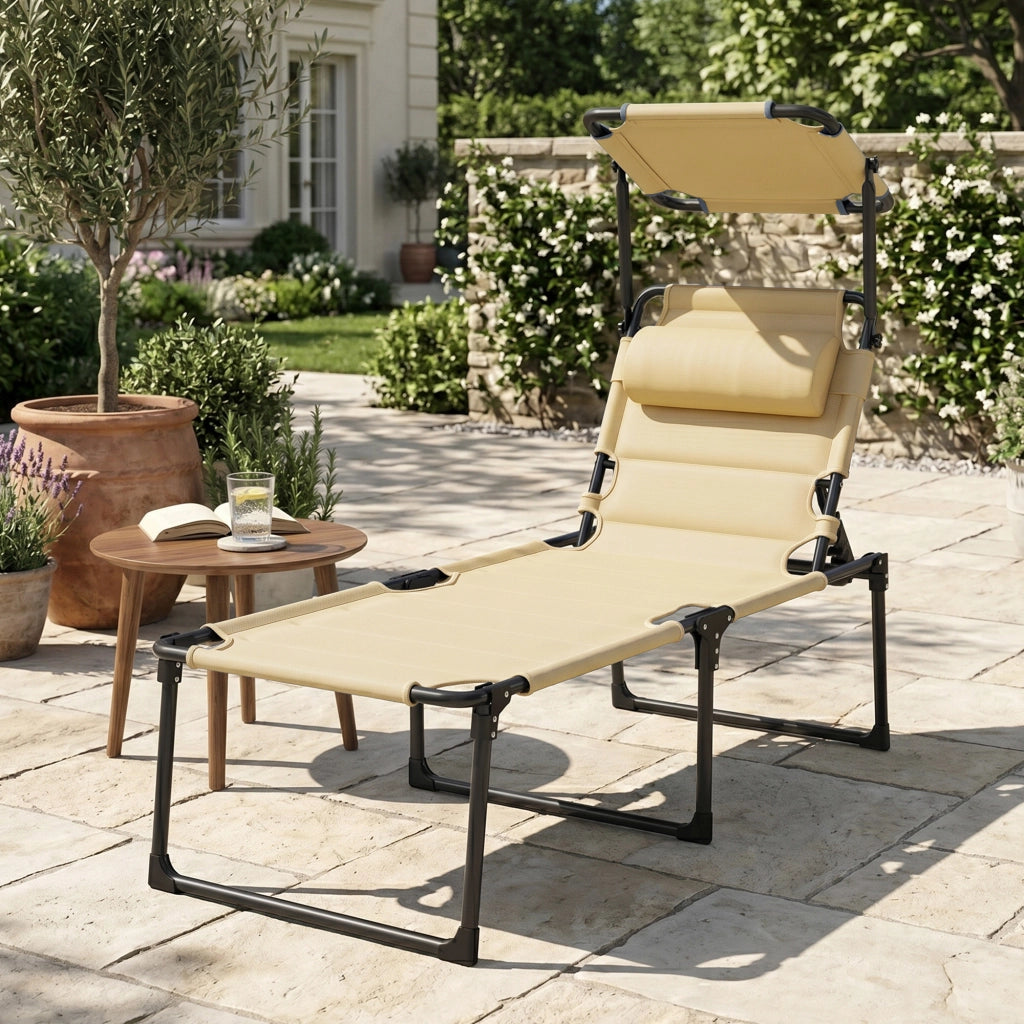 Poltrona a sdraio reclinabile ¨C zephmum ¨C crema 70x200x45 cm