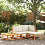 Set di divani da giardino 4 pezzi con cuscini in legno di acacia e rattan 3278916