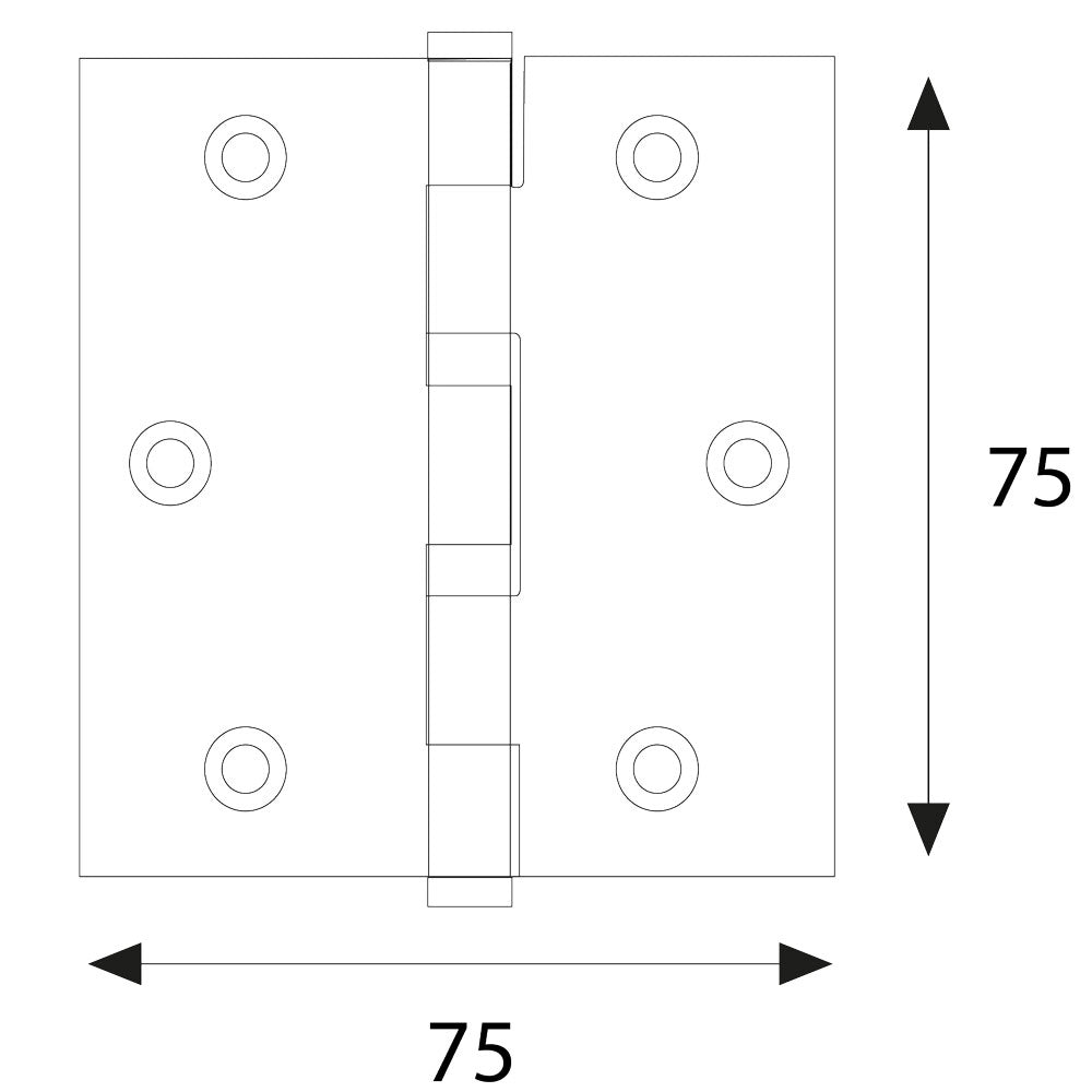 CERNIERA CON CUSCINETTI OTTONATA mm  75 x  75 - sp.2- 2 pezzi  - BricoGo