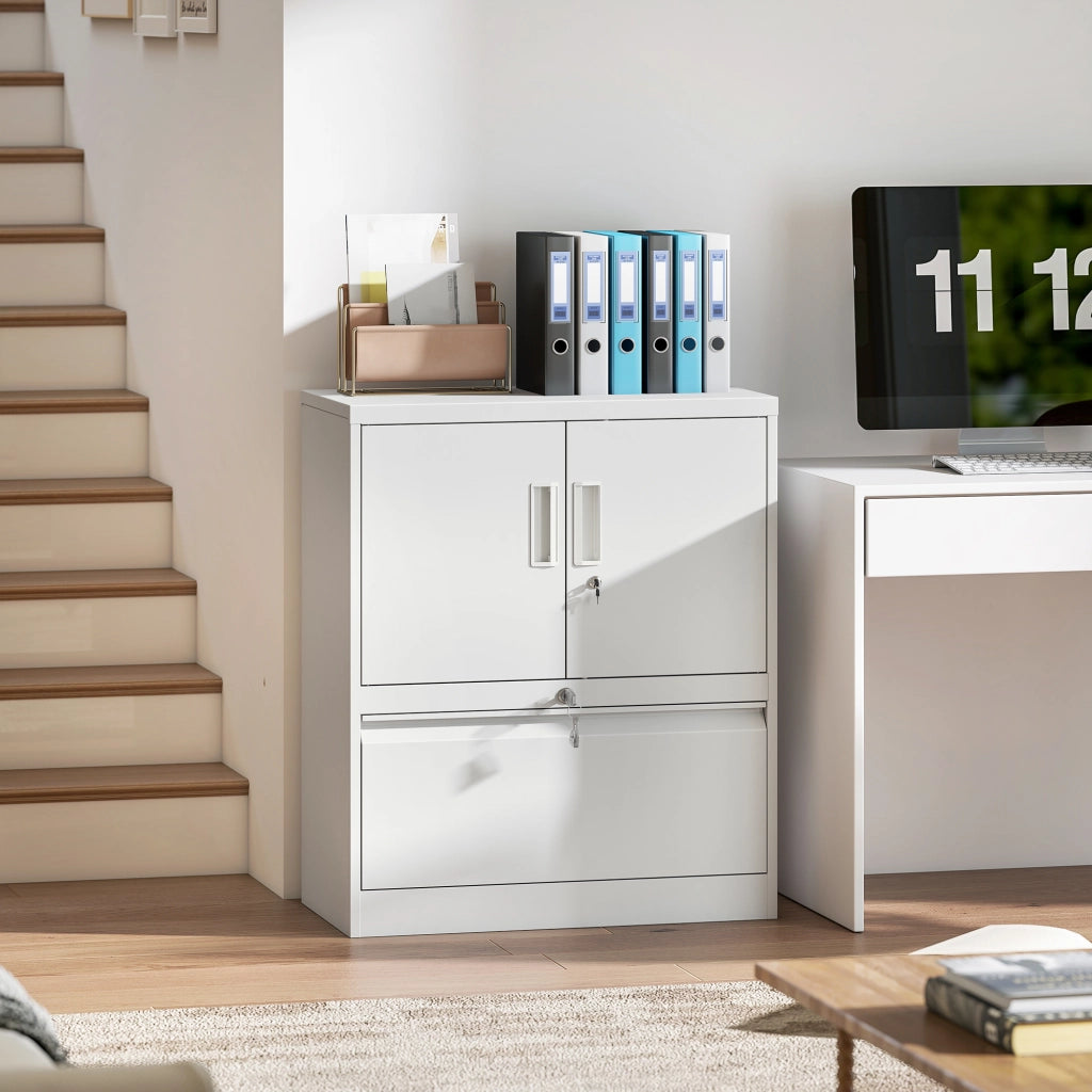 Scrivania con ante ¨C zephmum ¨C bianco 80x40x120 cm