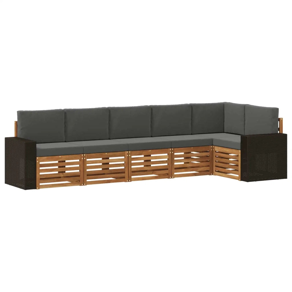 Set divano sezionale con cuscino 6 pcs Naturale e Antracite 3384423