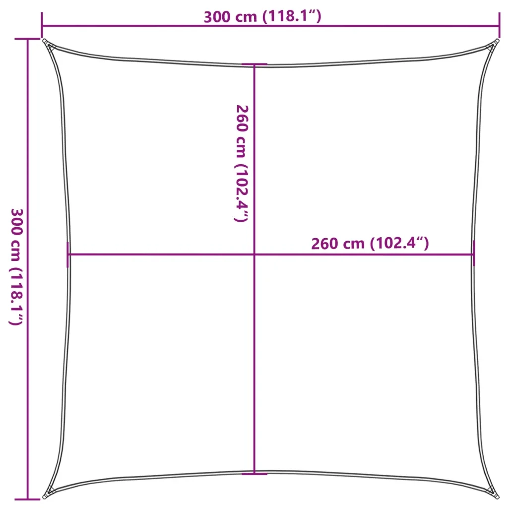 Vela Parasole | Telo Ombra | Vela da ombra Grigio Chiaro 3x3 m 100% Poliestere Oxford