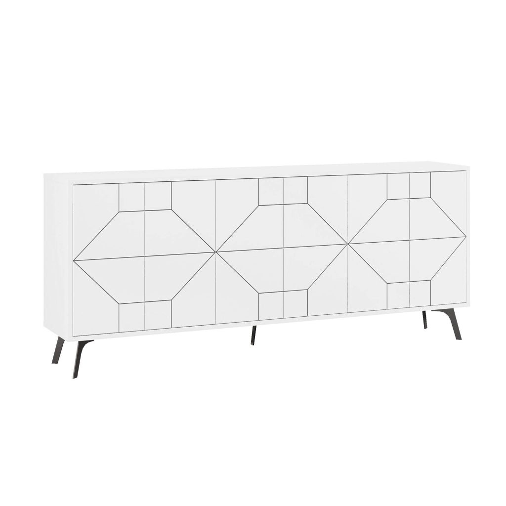 Credenza in legno "Dune" - 184 x 35 x 77 cm - Bianco