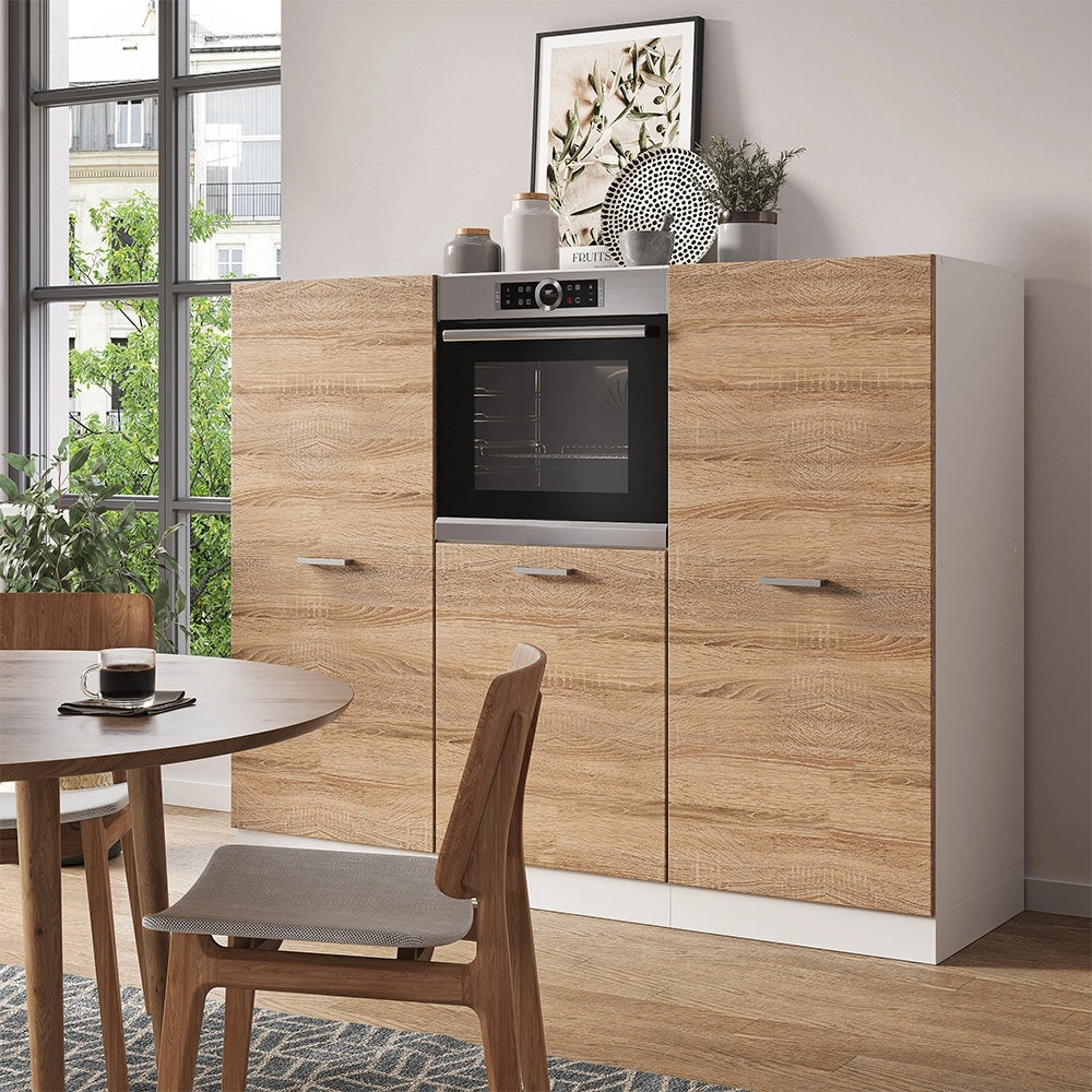 Cucine componibili piccole R-Line Sonoma/Bianco 180 cm senza piano di lavoro Vicco