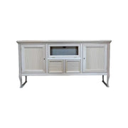 Porta tv classico 2 porte 2 cassetti in legno grezzo l.140 p.45 h.70 - Mobili 2G