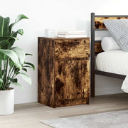 Comodino Rovere Fumo 39x35x65 cm in Legno Multistrato
