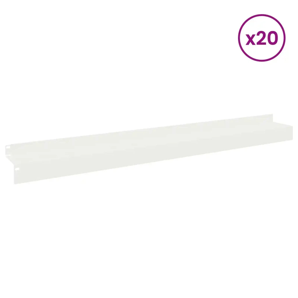Bordura per Prato 20 pz 100 x 10 x 8 cm Acciaio Bianco 8008872