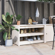 Mobile da Cucina da Esterno MEPPEL Bianco 106x55x64 cm Legno Massello di Pino 832334