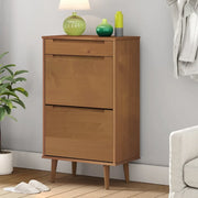 vidaXL Scarpiera MOLDE Marrone 59,5x35x103cm in Legno Massello di Pino