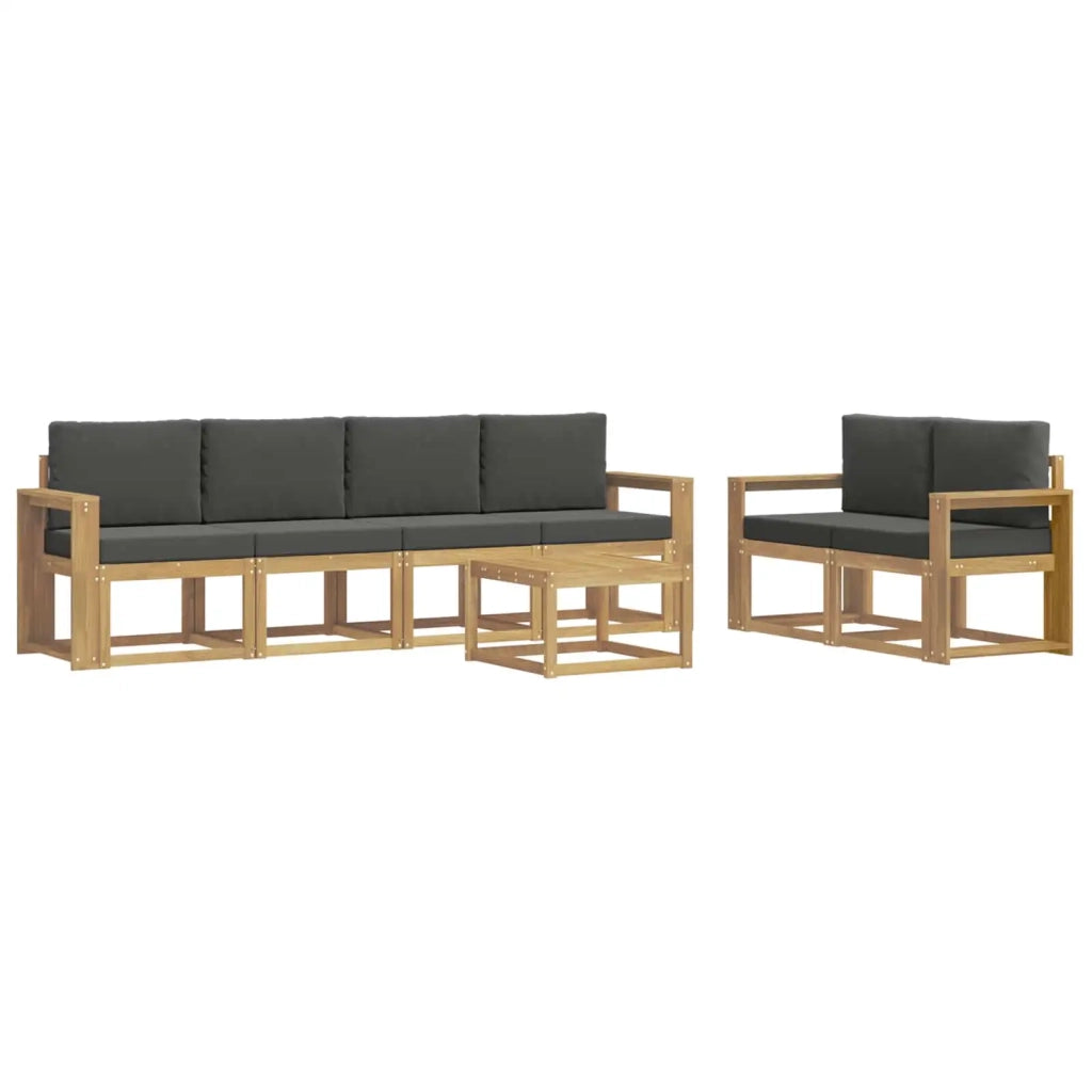 Set di divani da esterno 7 pz Bianco e Antracite 3387286