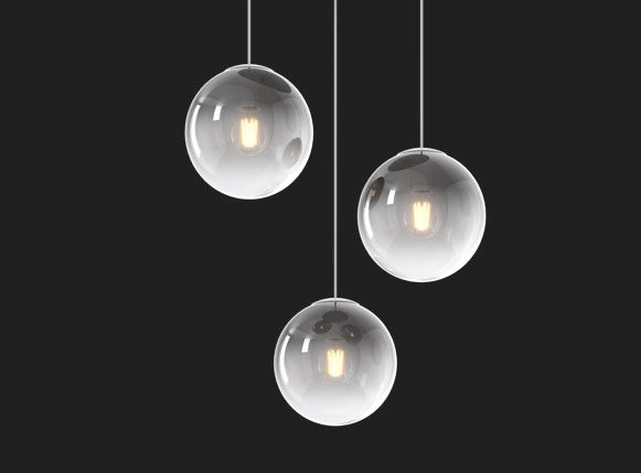 SOSP. BIANCO 5 LUCI RETTANGOLARE VETRI (3 PICCOLI+1 MEDIO+1 GRANDE) TUTTI FUME' 1194BI-S5 RMIX-FU