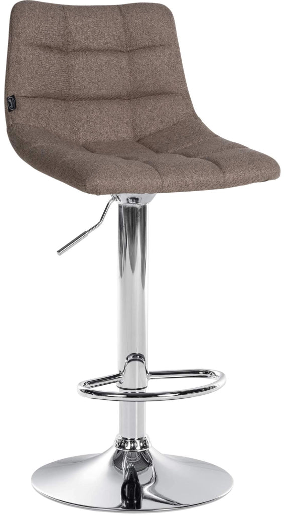 Set di 2 sgabelli da bar Jerry Fabric Tortora,cromo