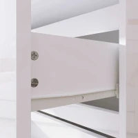 Cassettiera Moderna 4 Cassetti Antiribaltamento in Legno, 55x33x80 cm, Bianco Lucido