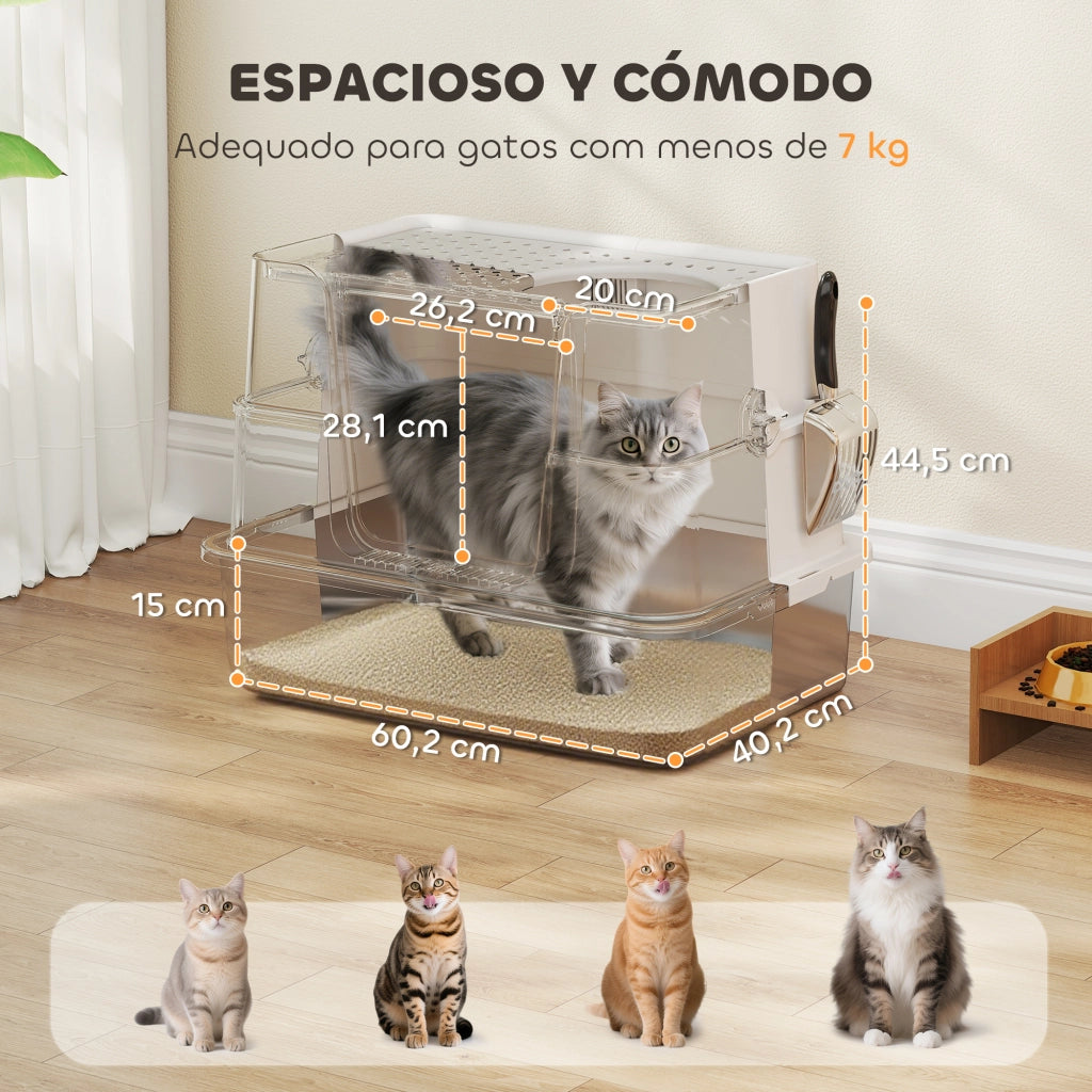 Arenero per Gatti in Acciaio Inossidabile ¨C zephmum ¨C Grigio, XL