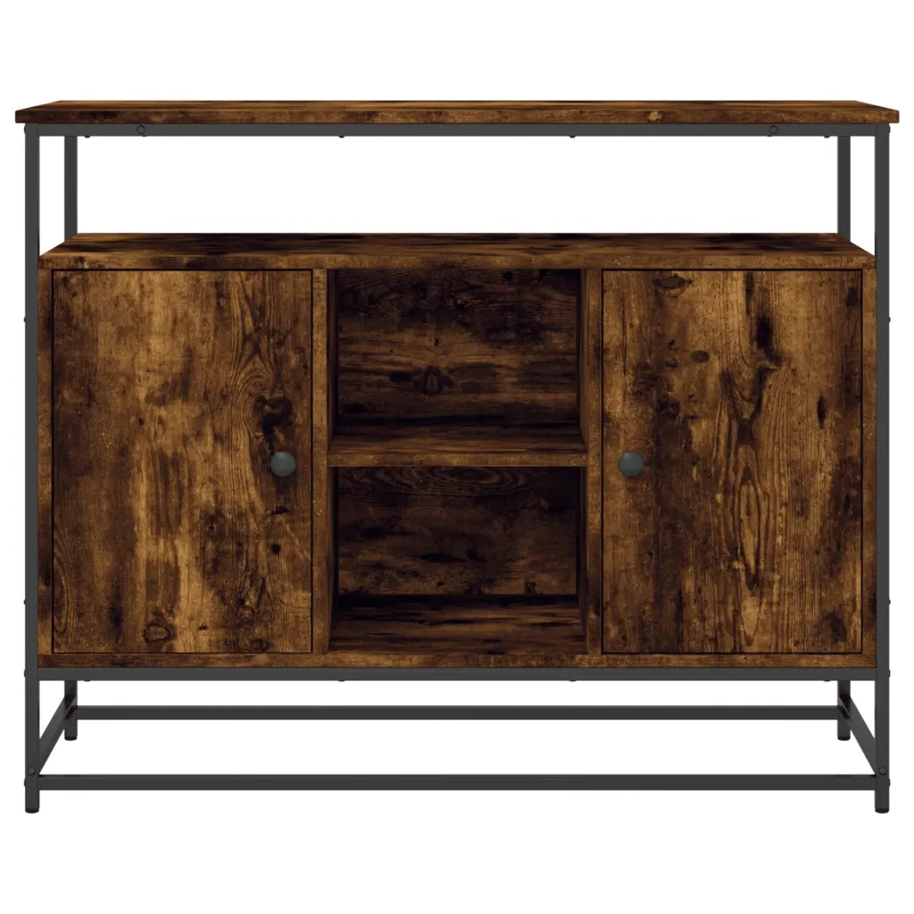 Credenza | Madia | Buffet da pranzo | Armadio da pranzo Rovere Fumo 100x35x80 cm in Legno Multistrato