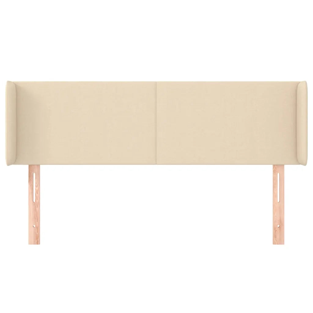 Testiera | Testata ad Orecchio Crema 147x16x78/88 cm in Tessuto