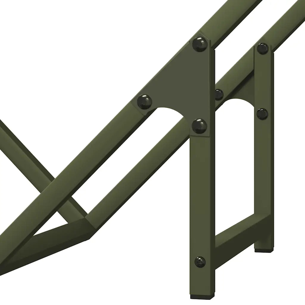 vidaXL Rastrelliera per Legna da Ardere Verde Oliva 50x25x50 cm