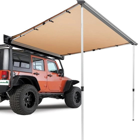 Sostegno per veicoli grande copertura d'ombra per 3000 mm PU con protezione UV 50+, ripiegabile con tasca impermeabile per il trasporto. Adatto per camion, SUV, furgoni e camper.