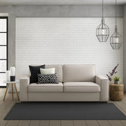 Divano fisso Abernathy, Divano a 3 posti, Made in Italy, SofÒ  Soggiorno in tessuto, con Braccioli slim, cm 200x95h90, Tortora