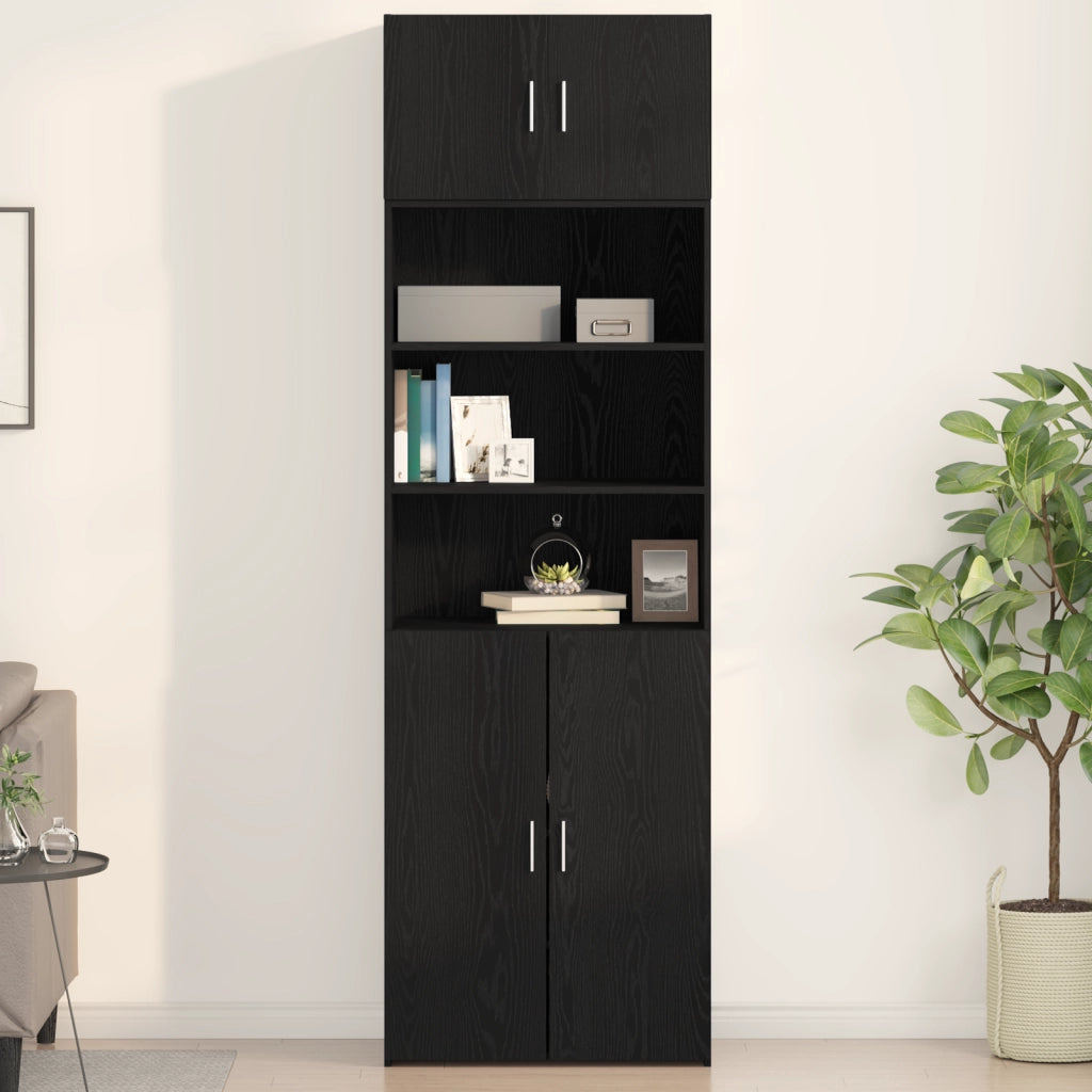 Armadio a muro  Nero Rovere 70x42,5x40 cm Legno ingegnerizzato