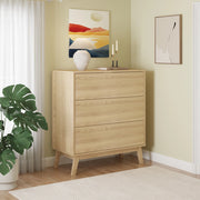 Cassettiera Aastmabospoo Comò a 3 Cassetti 90 x 80 x 40 cm - Effetto Rovere Chiaro [en.casa]
