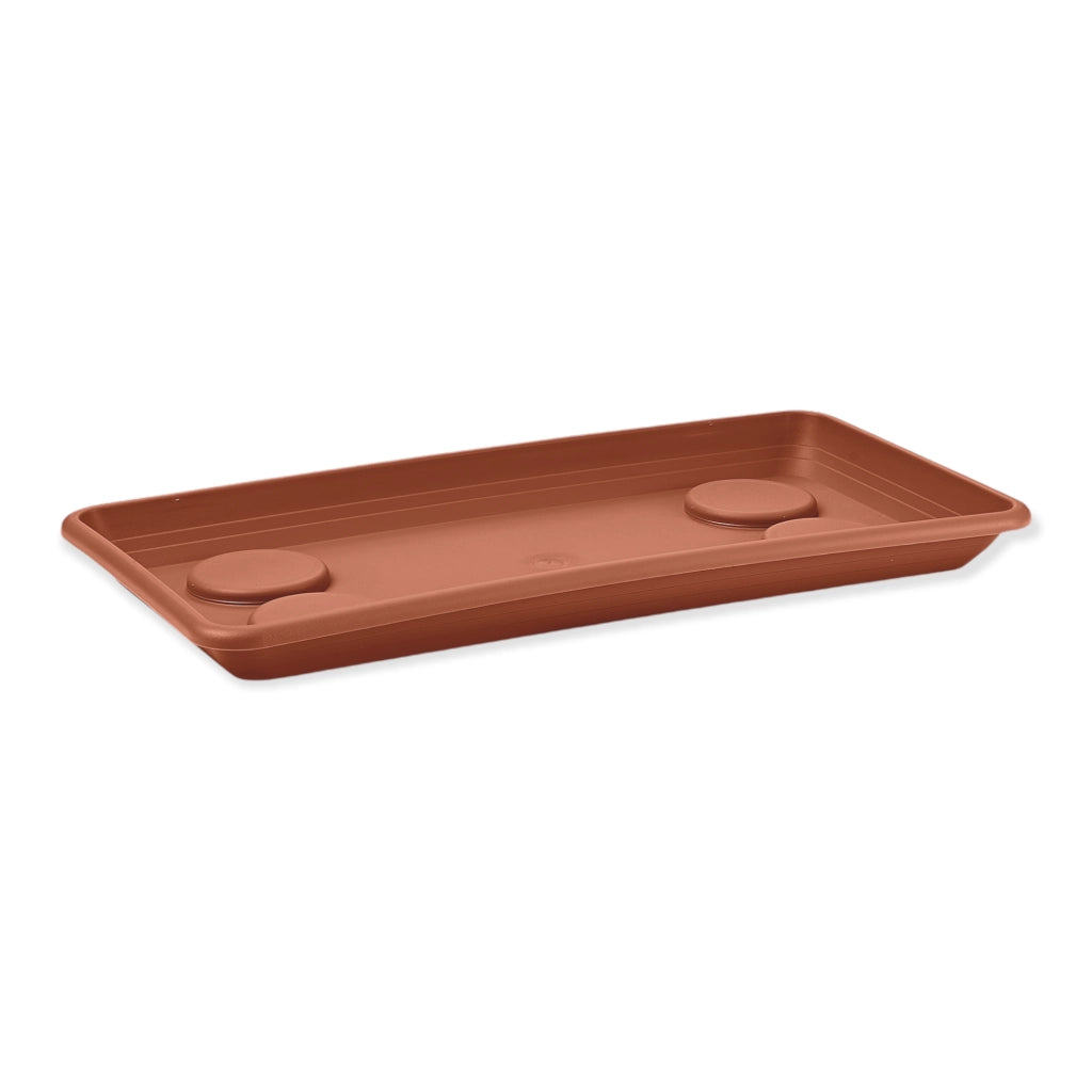 SOTTOVASO RETTANGOLARE Sottofioriera in plastica Anthea 100cm Veca 94 X 40 X 4,5 Color: TERRACOTTA