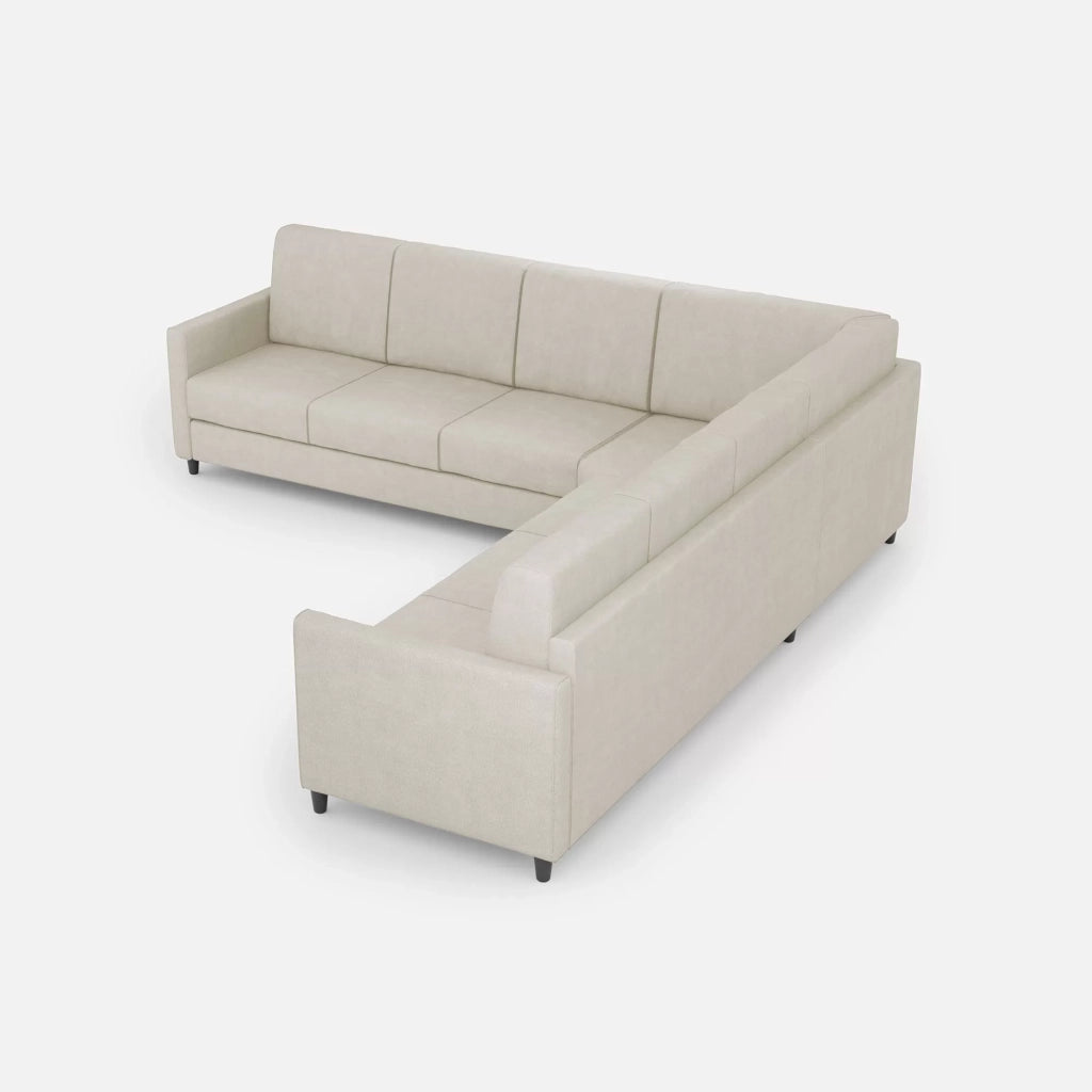 Divano karay 3 posti  (tre sedute da 60cm) + angolo + divano 3 posti (tre sedute da 60cm) misure esterne l.281x281 | latte - Mobili 2G
