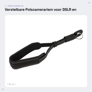 Cinturone per fotocamera versatile - Materiale PU duraturo - Presa sicura - Corda per fotocamera comoda - Adatto per fotocamere DSLR e reflex - Costruzione robusta - Cinturino per fotocamera.