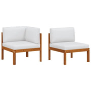 Set da giardino 2 pz | Set Salotto da Giardino con cuscini in legno di acacia e corda