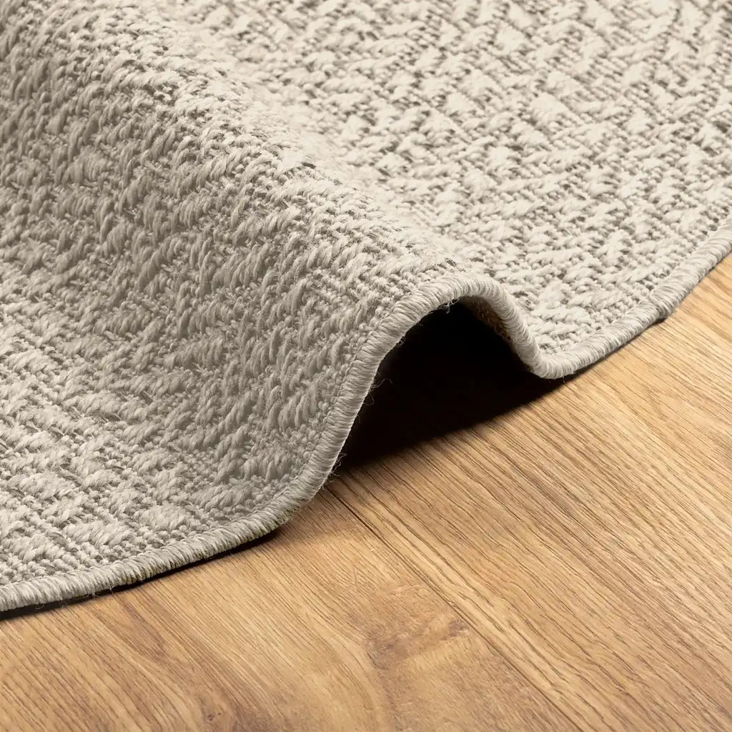 Tappeto ZIZUR Crema Ø 160cm Aspetto Iuta per Interni ed Esterni 4010386