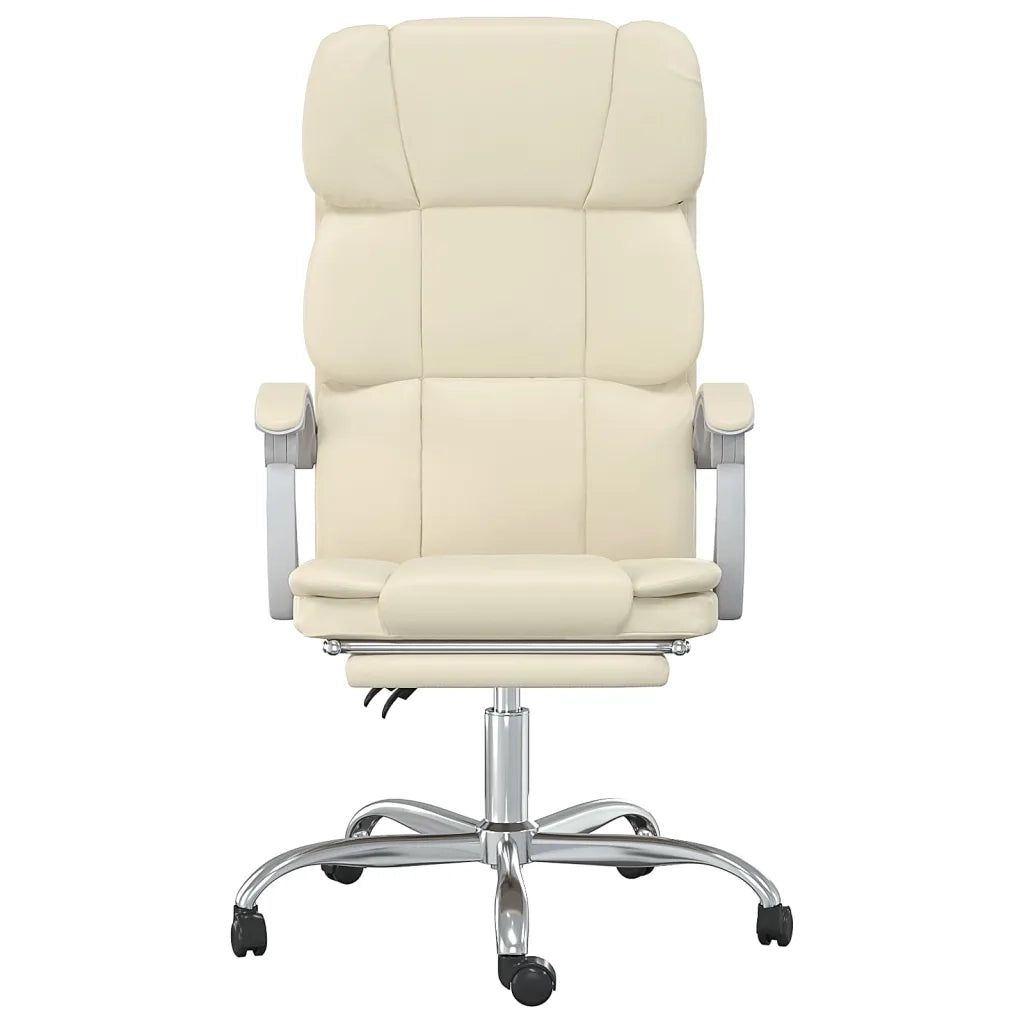 Poltrona da Ufficio Reclinabile Crema in Similpelle 349632