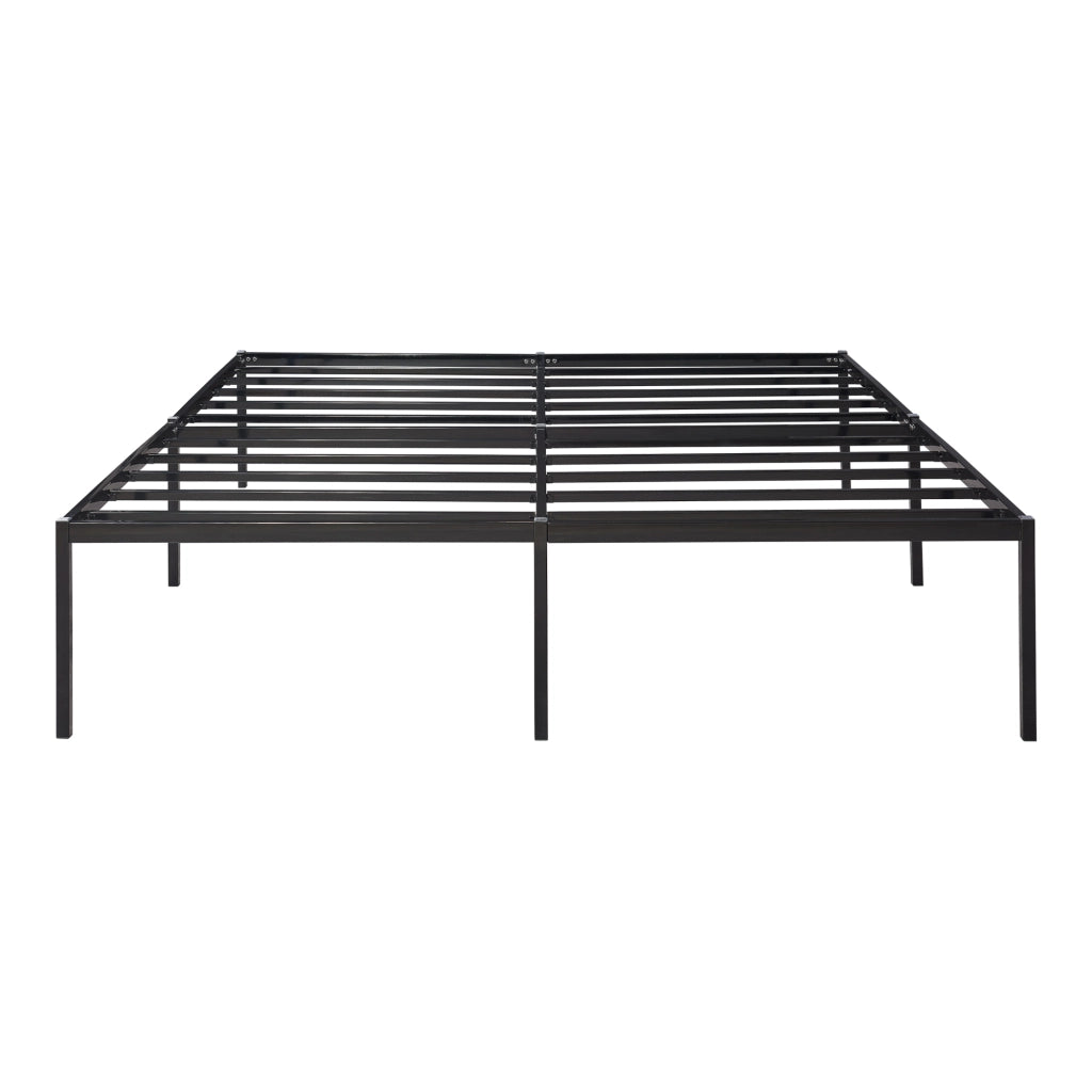 Struttura Letto Matrimoniale Vårdö 160 x 200 cm in Acciaio Nero [en.casa]