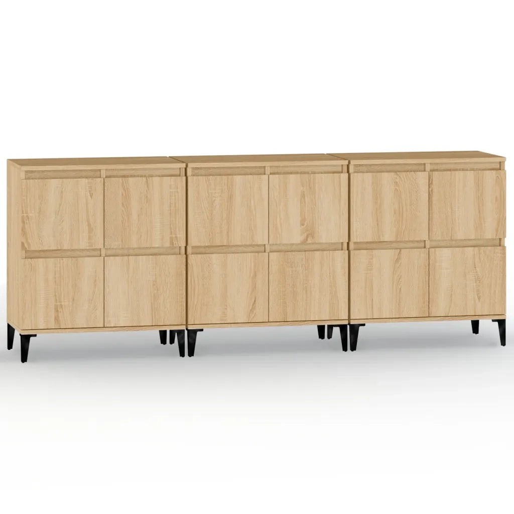 vidaXL Credenze 3pz Rovere Sonoma 60x35x70 cm in Legno Multistrato