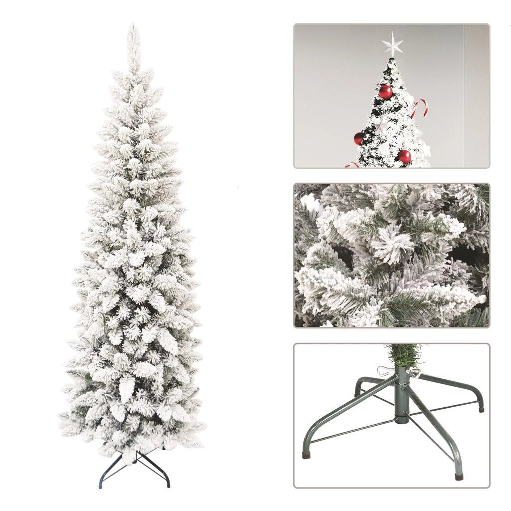 MAURY'S ALBERO DI NATALE EXTRA SLIM 240 CM INNEVATO CON 957 RAMI