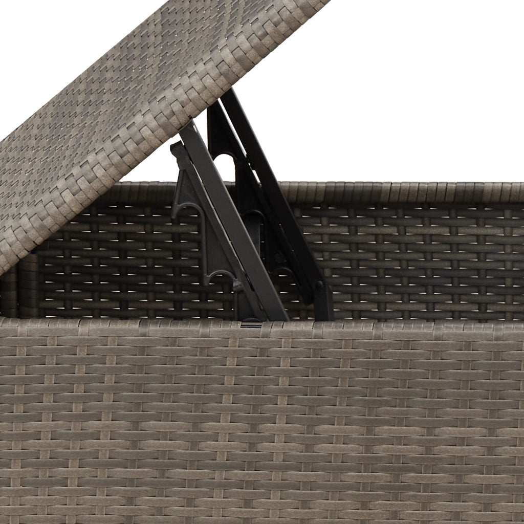 Sgabello Giardino con Cuscino Grigio 55x55x37 cm in Polyrattan 366153