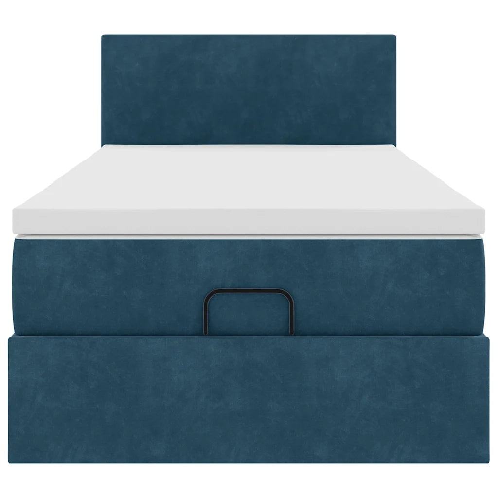 Struttura Letto Pouf con Materasso 90x190 cm in Velluto